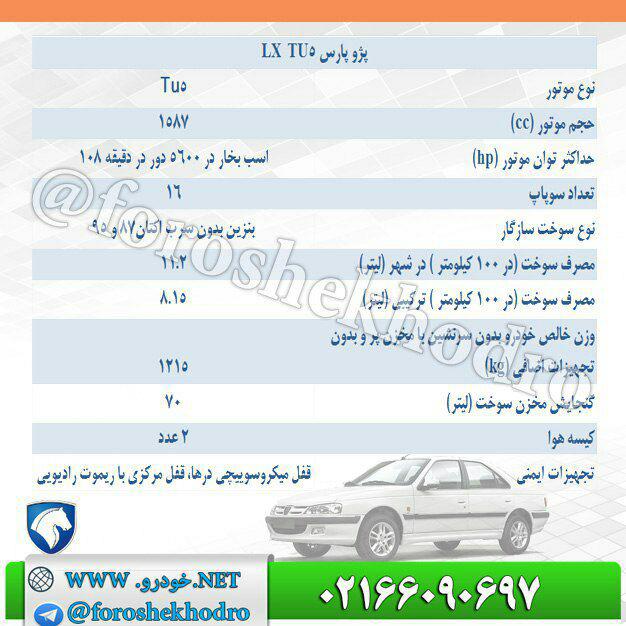 کاتالوگ پژو پارس TU5